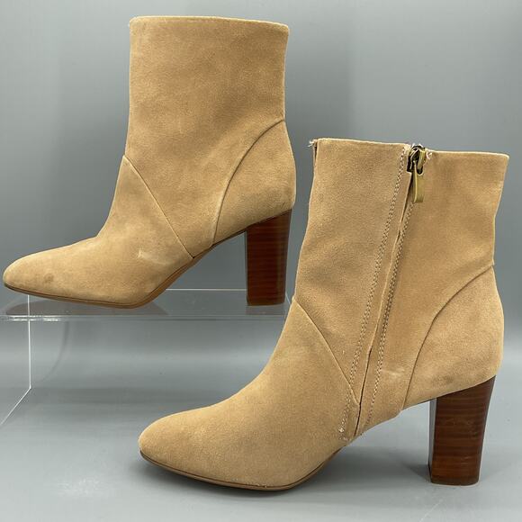 Franco Sarto Women’s Pia Leather Zipper Ankle Boots Tan Size 9M - Picture 2 of 11